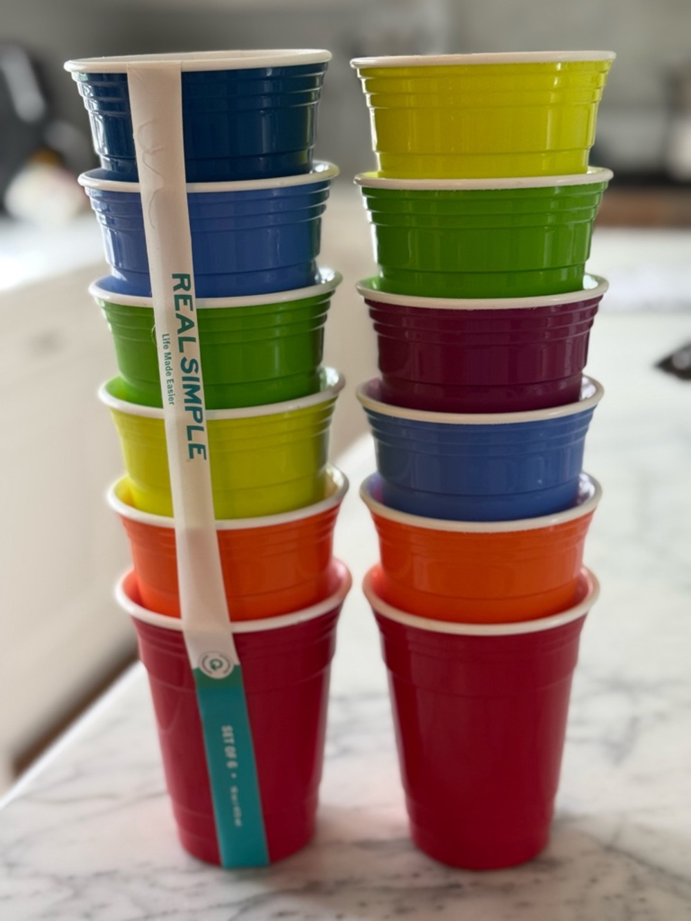 Real Simple Bright Multicolor Plastic Cup Set - 2 sets